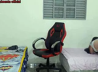 latina stepsis changes near stepbro then rides his cock on gamer chair