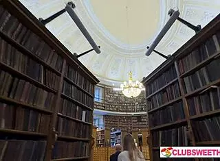 18yo bookworm lesbians finger lick shaved pussies in kinky library orgy