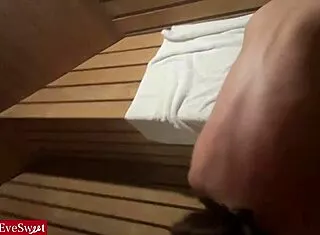pervy stranger ties eve sweet in sauna trap