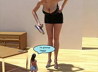 Tall Giantess Growth Comic Huge Tits Boobs Size Change Mini Guy