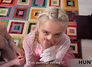 landlord's cock crashes slutty lesbian couple's all holes bisexual playtime