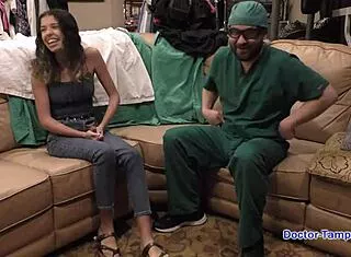 Dr Tampa Gyno Exams Neighbor Aria Nicole's Shaved Pussy