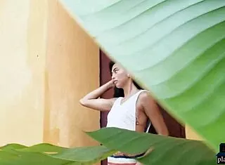 Petite Latina Katherinne Sofia Strips Nude Poses Erotically On Sunny Rooftop