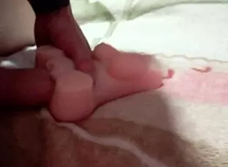 skinny tattoo guy bareback fucks fuck doll ass creampie in bedroom