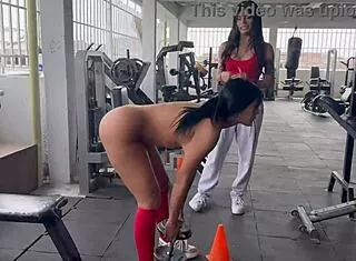 Transgender Trainer Makes Me Squat Naked Big Ass Pussy Gym Worship