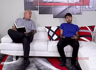 Young gamer nerd lady spoons stepbro on sofa ignoring game