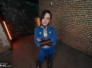 Wow! Horny Brunette Lucy Sucks Cock and Fucks Anally in Fallout Cosplay!