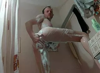 anal whore's mancunt pussy stretched fast hard with shampoo bottle in bathtub slut bath