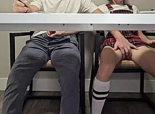 Bored college students turn lecture into wild sexy entertainment on desk