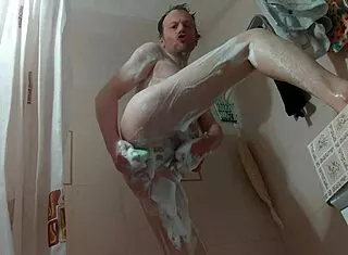 anal whore's mancunt pussy stretched fast hard with shampoo bottle in bathtub slut bath