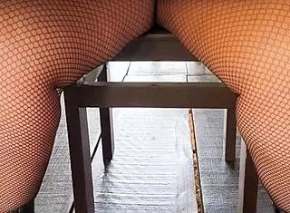 latina bbw's shaved fat pussy flashes upskirt no panties at bar!