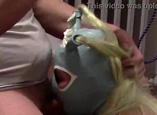 blonde pigtail milf gags deep on cock swallows hot cum moaning wildly!