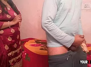 in the homemade clip, exclusive stepmom bends over for stepson's hardcore doggystyle pounding, her chubby big ass and tits jiggle wildly as he fills her with creampie