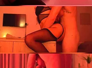wife pegs husband strapon thrusting hotel femdom tease