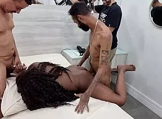 Xandelle Milf's First Anal DP Swallows Tons of Cum Backstage