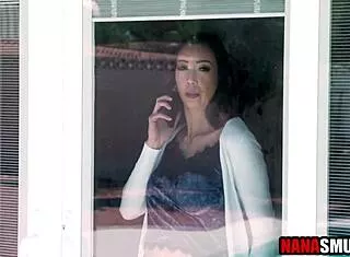 Step Granny Catches Him Spying on Her Mature Body