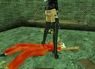 lesbian prison strapon toilet lick fest 😈🔥