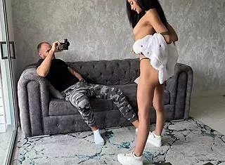 skinny latina teen rims photographer then rides cock backstage
