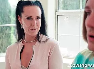 Stepmom gags deepthroating stepson's monster cock face fucking taboo.