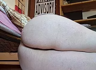 italian milf stuffs glycerin suppository up hairy ass and pussy