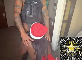 Naughty Elf OMGiana Delivers Hotwife's Big Black Cock Christmas Surprise