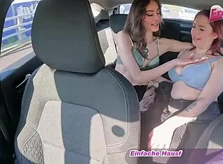two german sluts meet user for car threesome pickup