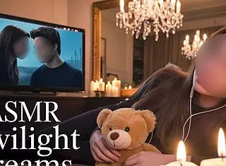 asmr teen moans wildly while stuffing huge dildo in wet pussy