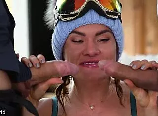 ski slut kitana lure dp threesome with old flame bent over cowgirl