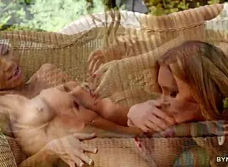 stepmom teaches blonde teen to masturbate lick pussy outdoors together?