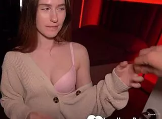 Home alone horny, she begs wild rough fuck on knees.