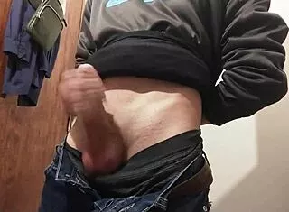 skinny guy squeezes thick tasty cum from monster cock solo