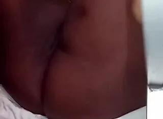 Curvy BBW girlfriend strips lingerie for first roommate fuck