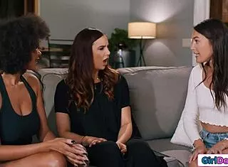 lesbian roommates lick big tit milf pussy