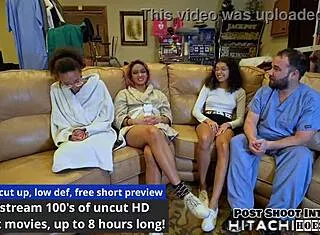 Guinea pig Aria Nicole faces nurses' relentless Hitachi orgasms