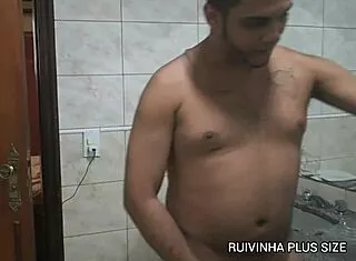 brazilian tattooed babe caught masturbating fucked hard in shower