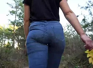wanna worship this teasing milf ass shaking in tight blue jeans up close?