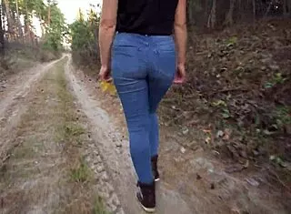 wanna worship this teasing milf ass shaking in tight blue jeans up close?