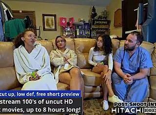 Guinea pig Aria Nicole faces nurses' relentless Hitachi orgasms
