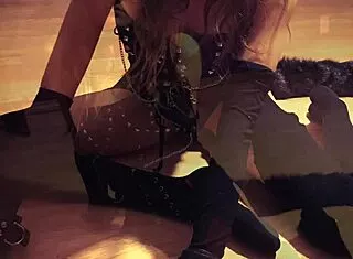 Sexy Italian Kitten Strips Teasingly In Homemade Thong Dance