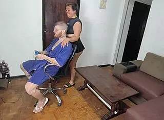 Stepson ignores video games as horny stepmom shows him her wet pussy and dildo ride