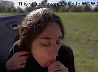 road trip surprise: teen sucks me dry outdoors pov