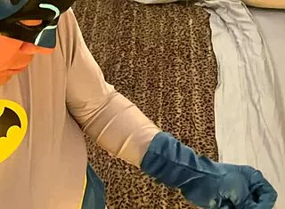 Granny catwoman deepthroats batman's cock in cosplay pov