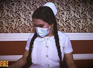 nurse's long latex gloves hide intriguing medical secrets