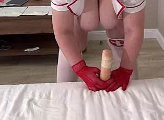 Curvy Milf Nurse in Uniform Collects Sperm with Juicy Creampie Roleplay Game Pawg