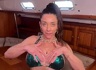 Pornstar Luiza Marcato anal creampie boat sex