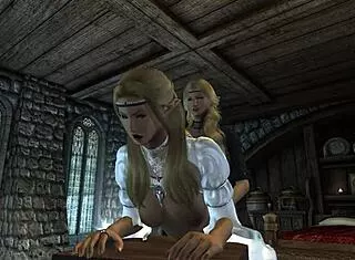 meralin and eralin skyrim futanari shemale lesbians bend over for sloppy missionary doggystyle
