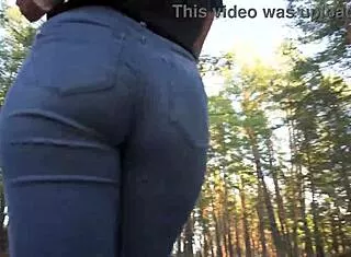 wanna worship this teasing milf ass shaking in tight blue jeans up close?