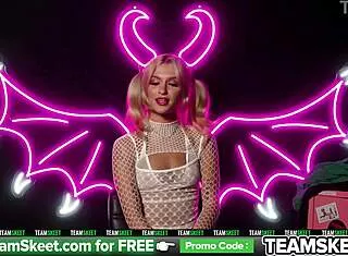 emma rosie tiny 18+ neon demon ponytail babe teases monster cock in december casting spotlight