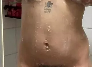 POV stepsis caught showering starts masturbating just for you