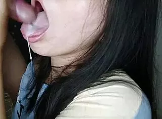 homemade asian student babe with perfect tits rides cock cowgirl creampie uncensored